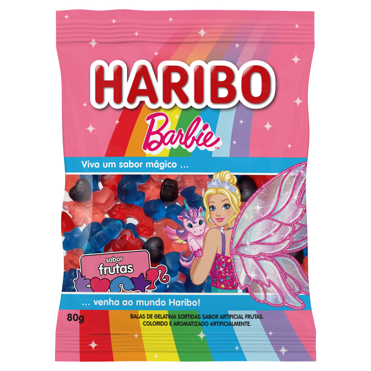 Bala De Gelatina Haribo 80g Barbie Fantasy é Aqui Na Barcelos 6409